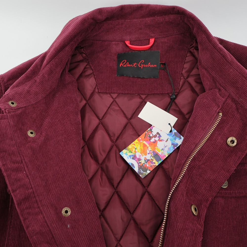 NEW Robert Graham Mens Burgundy Corduroy Quilted Lined Jacket Medium MSRP $298 - Picture 5 of 9